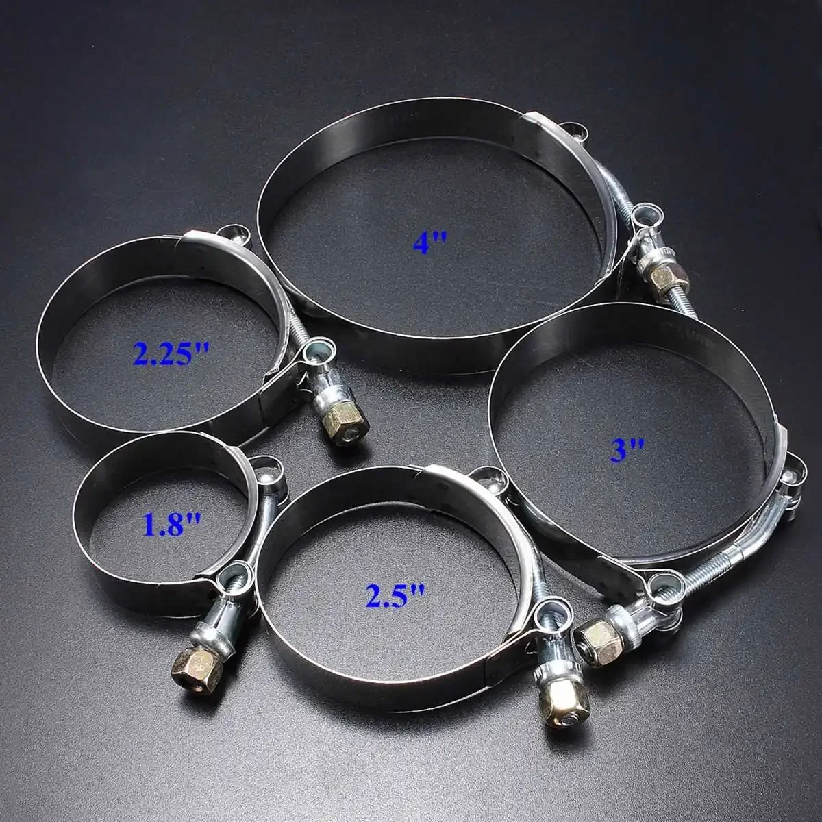 1.8 ， 2.25 ， 2.5 ， 3 Inch 4 Inch Stainless Steel T-Bolt TBolt Clamp Turbo /Down-pipe Hose Coupler /Intake