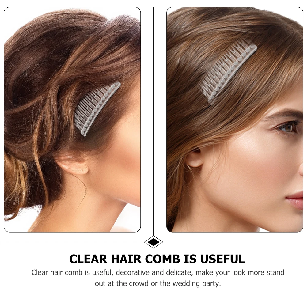 

20Pcs Hair Comb for Women Clear Plastic 14 Teeth Fine Hair Wedding Bridal Party Ceremony Photo Taking Girl Accessories Secure