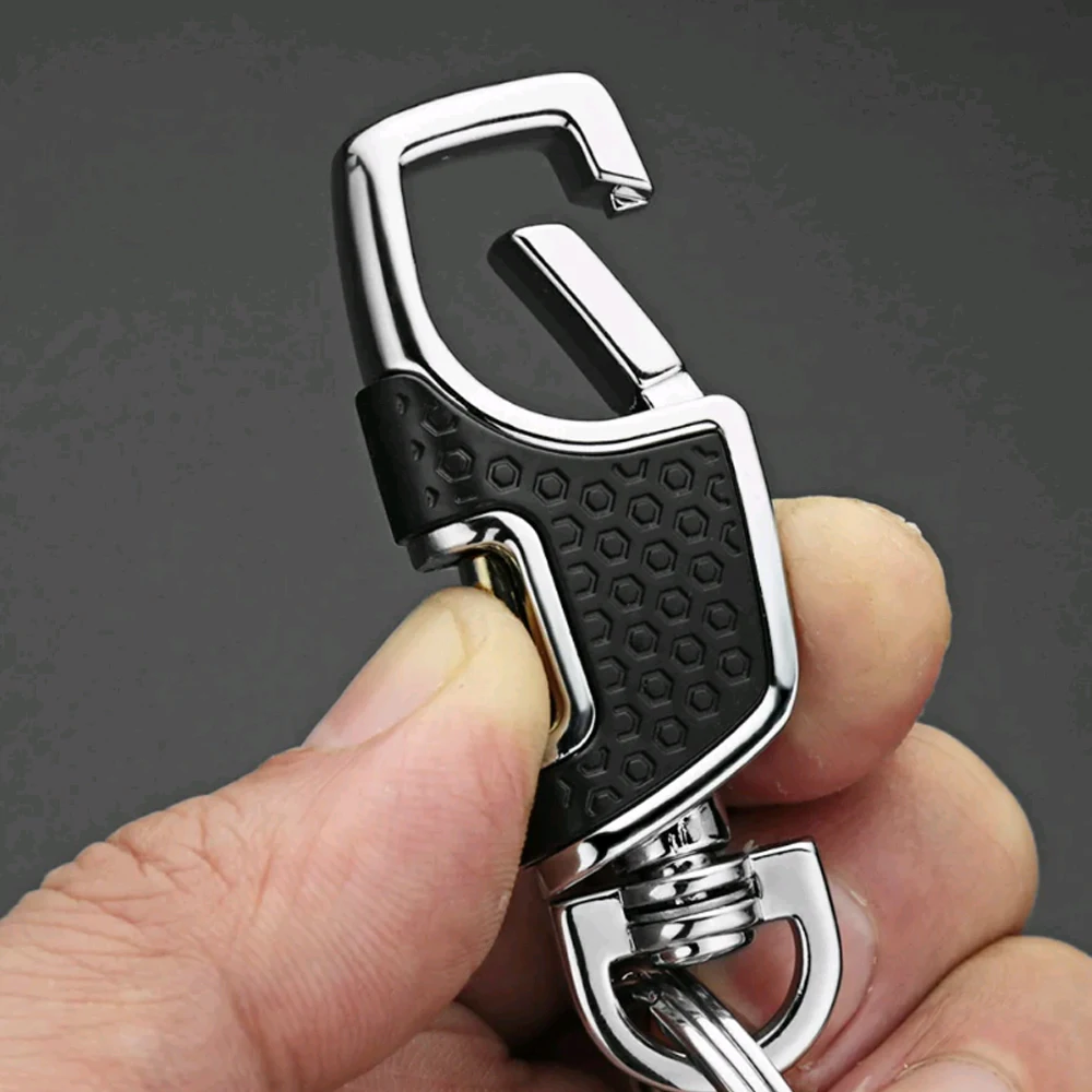 

1Pc Car Pendant Key Decor Creative Keychain Metal 360 Degrees Rotatable Double Switch Keyring Chain Car Interior Accessories