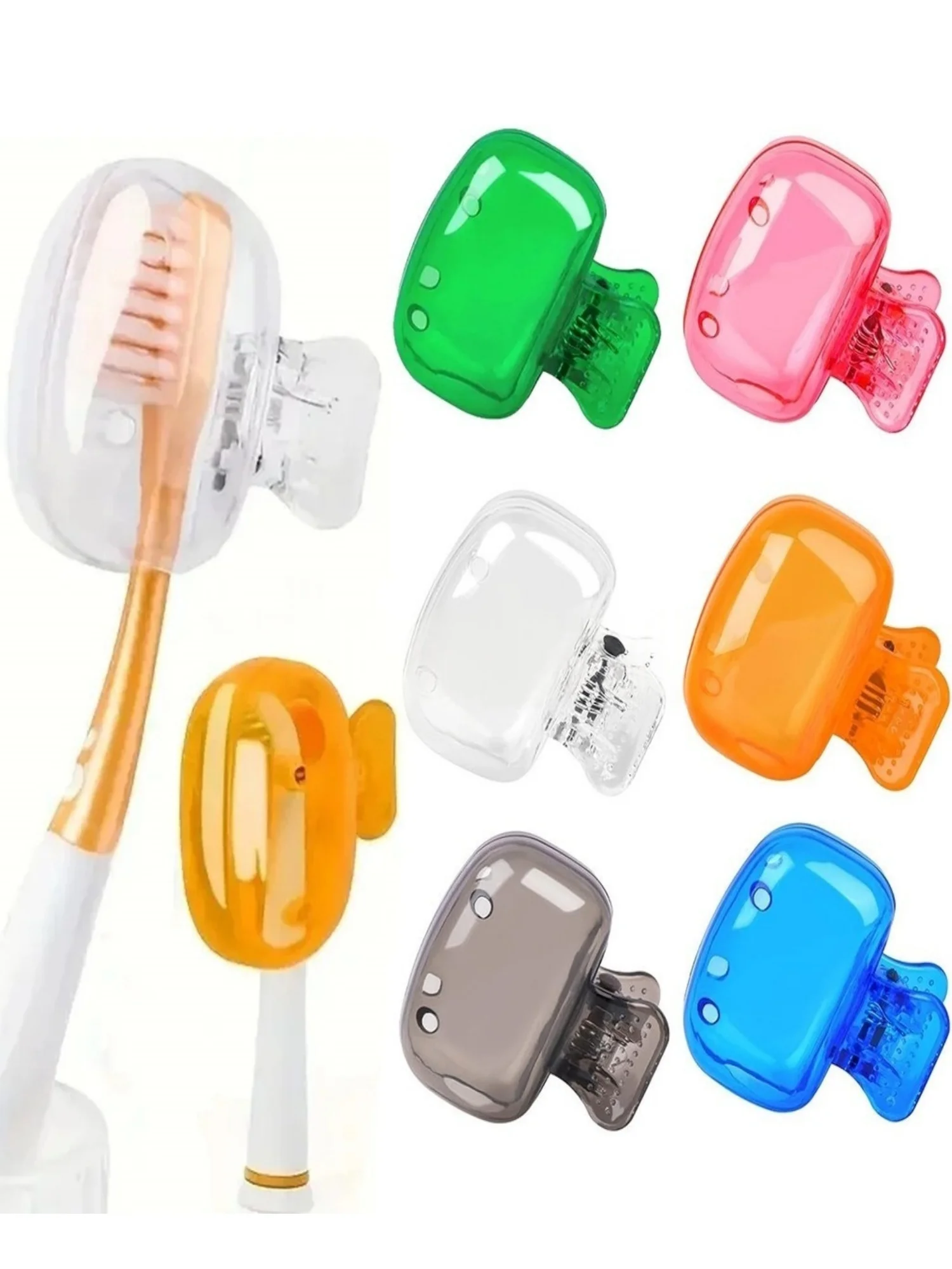 Couvre-têtes de brosse à dents de voyage, 2 à 5 pièces, capuchon de protection pour brosse à dents électrique, étui pour dosette de brosse, Clip en plastique Portable pour voyage domestique