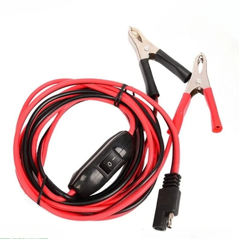 8FT/2.5M 12AWG SAE Battery Alligator Clip Harness with On/Off Switch Quick Break 12V 2Pin - Vehicle Jump Start Cord