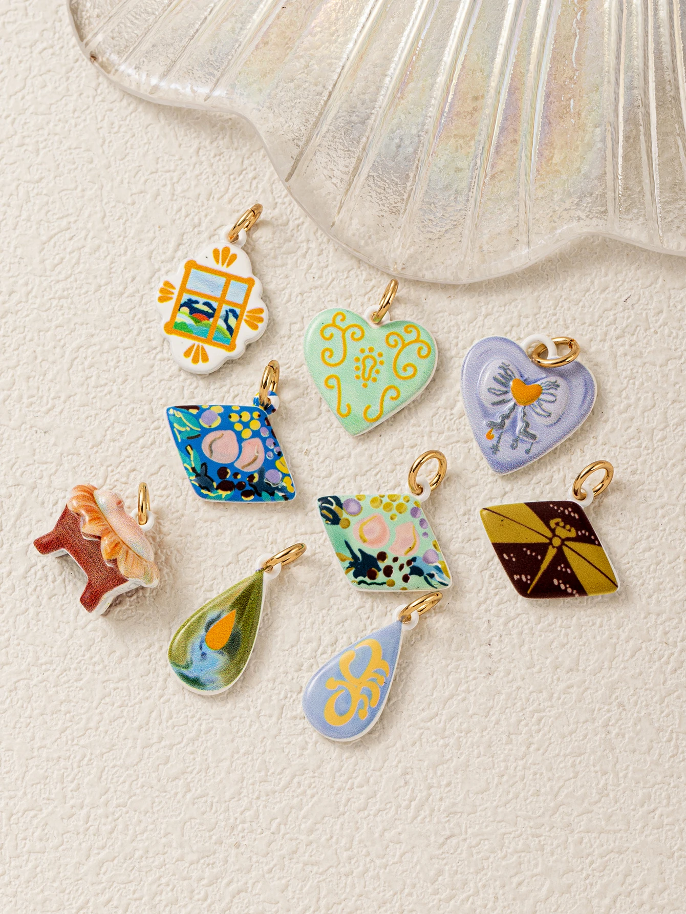 Einfache und frische Pop-Cartoon-Serie Lila Liebes-Schleife DIY Anhänger Charms Schmuckherstellung – Detail 2