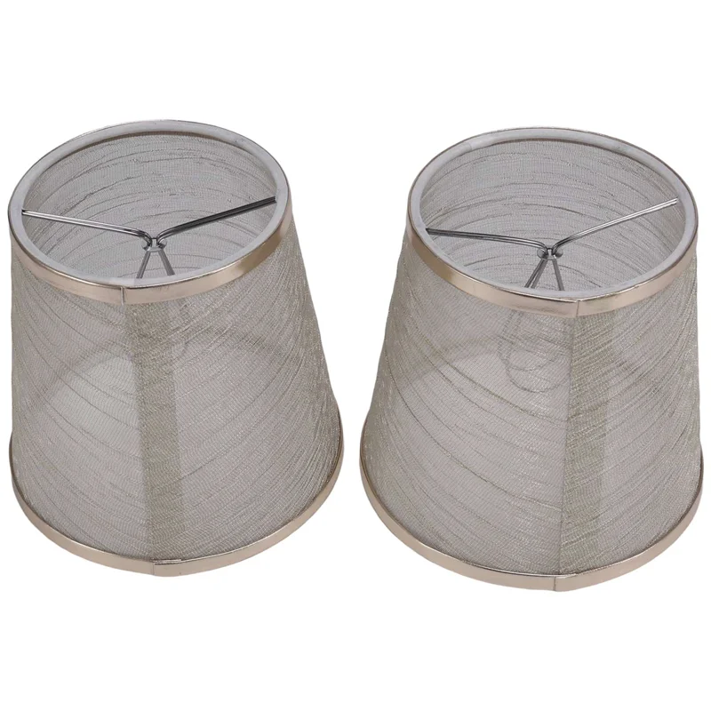 

A56X 2 Pack Clip On Gauze Chandelier Lamp Shades Little Upright Wall Candle Light Lampshade