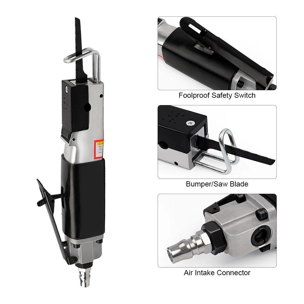 

Air Body Saw Aluminum Alloy Hacksaw Cutting Tool Strong Power Cut Off Tool Straight and Scroll Cut Car Sheet Metal Cutting Saw