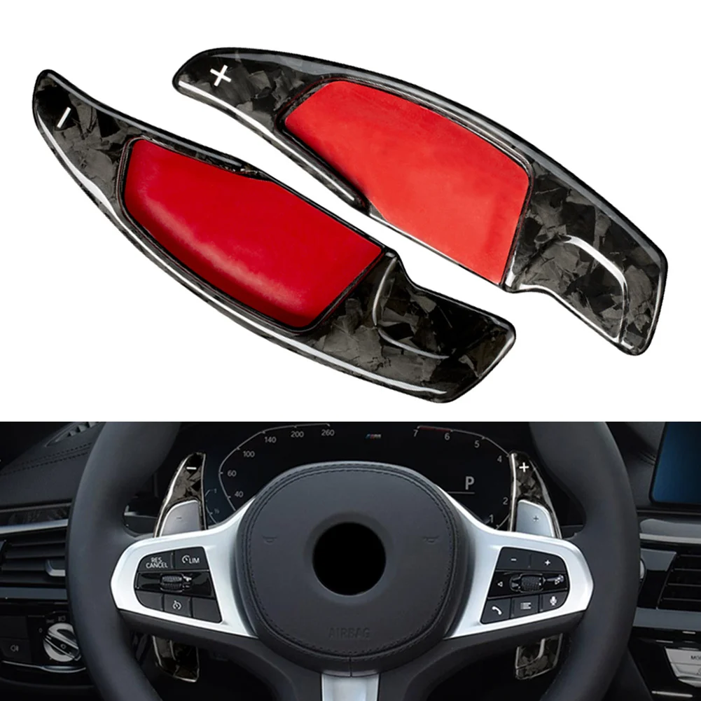 

1Pair Forged Carbon Fiber Car Steering Wheel Paddle Shifter Extension For BMW 5 7 Series X3 X4 G01 G02 G30 G11 M5 F90