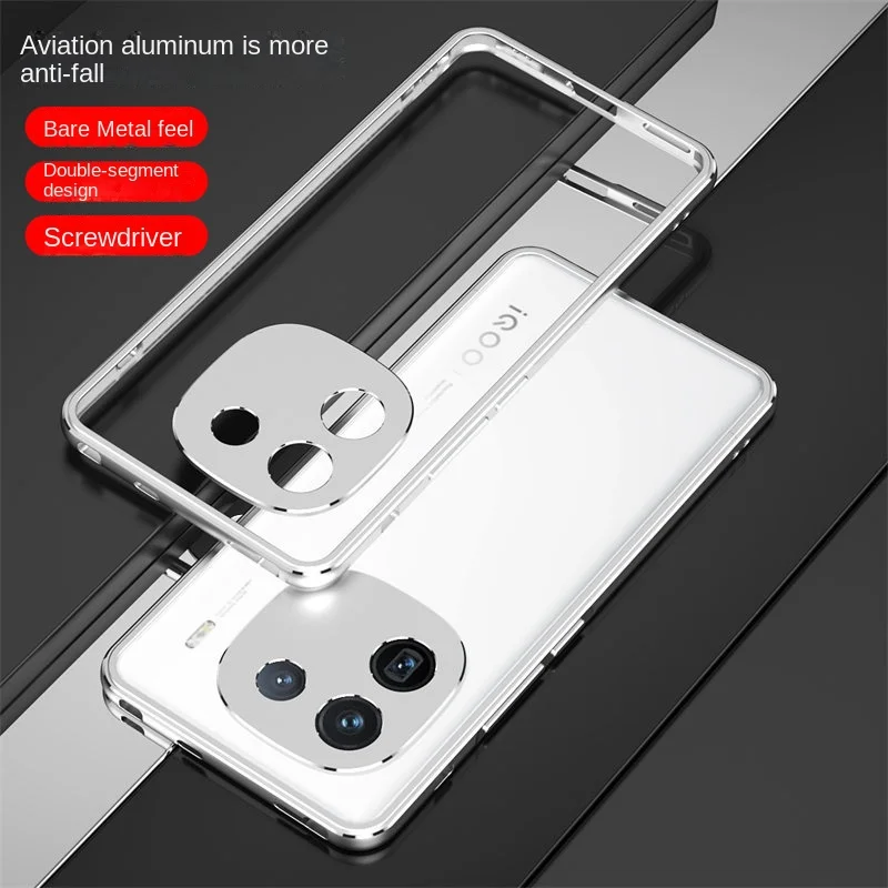 Bumper for Vivo iQOO 12 V2307A Ultra Thin Aluminum Metal Frame Case Hard Cover for iQOO 12 IQOO12 5G Metal Bumper Protector