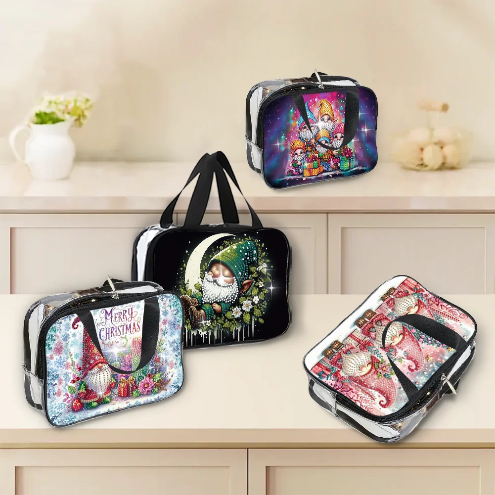 1 Piece Diamond Painting kit Bookmark Christmas pattern PVC material Portable Cosmetic bag, Christmas and New Year gifts