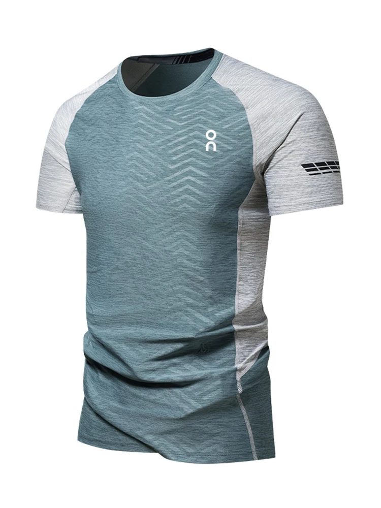 

Men's Running Fitn ort Sve T-irt Qui Dry Elastic Training Wear Summer 2026 COLD Brand round Ne China Made