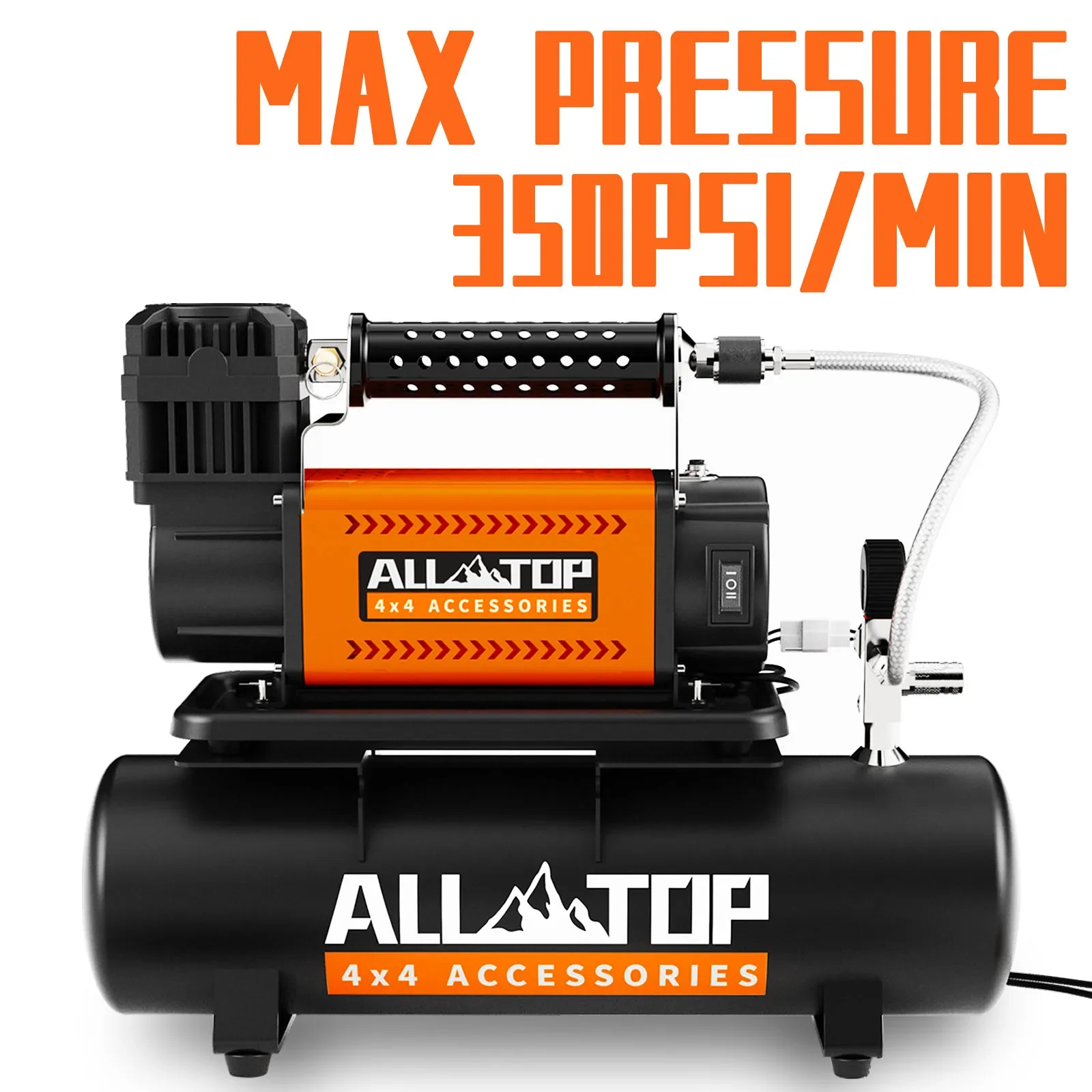 All-top suv 4x4 veículo max 150psi caminhão pneus pesados 12v inflador portátil compressor de ar offroad com kit tanque 6l