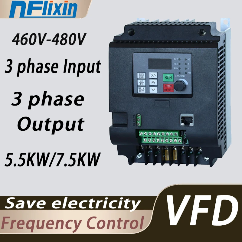 Frequency Converter For Motor 460V-480V 5.5-55KW Three Phase Input And Three Output Drive VFD Inverter