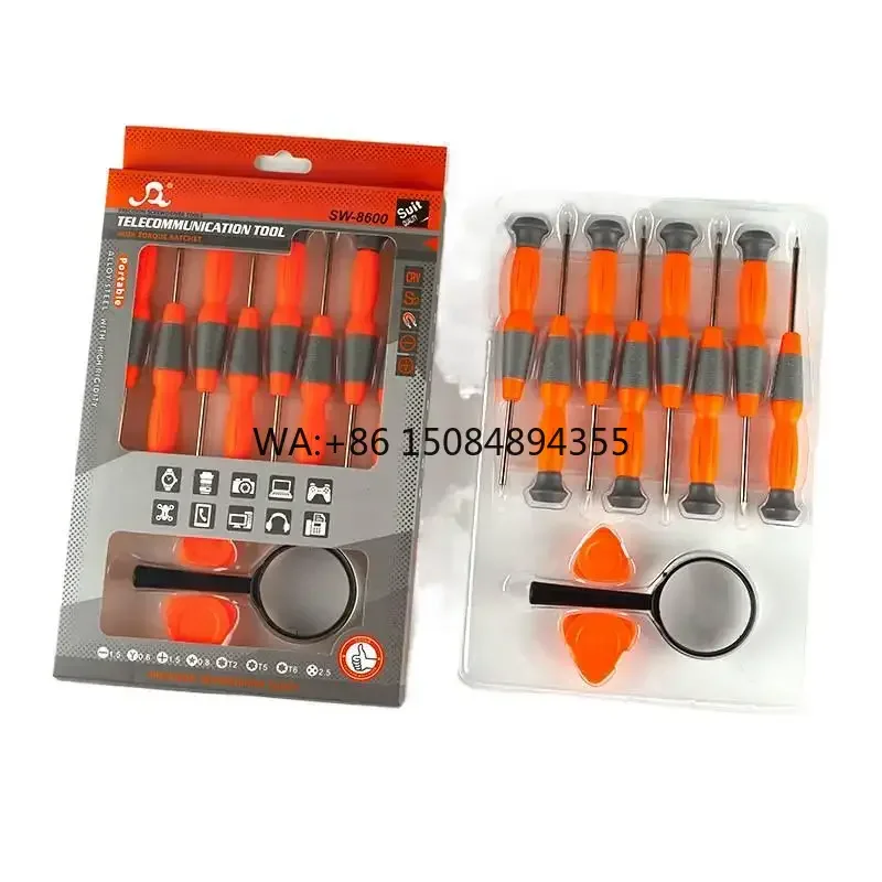 11-in-1 Magnetic DIY Mobile Phone Disassembly Screwdriver Tool Set with Rust Prevention Plastic Handle for Computer & Toy Repair