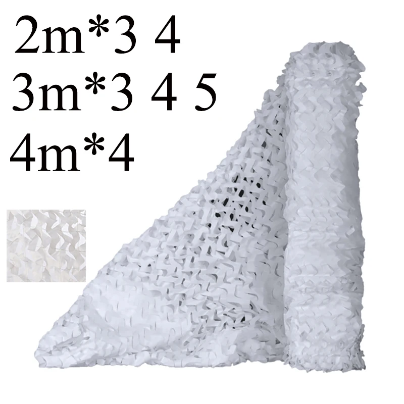 Camo Netting White 2m*3 4 3m×3 4 5 4*4 Garden Tent Sun Shade Camouflage Net Hood Background Decoration Snow Winter Hunting Party