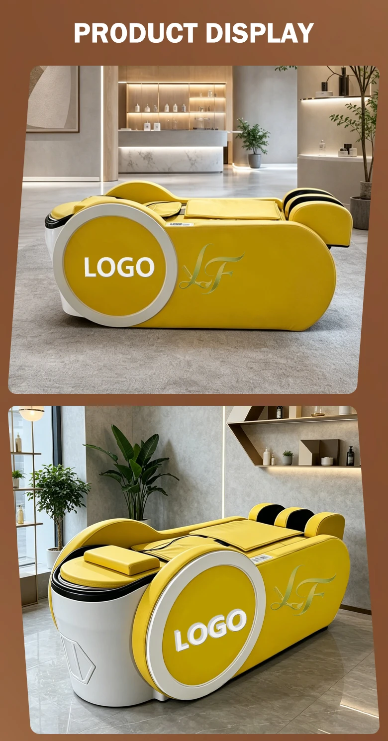 Salon-Shampoo-Bett, Massage-Haarwaschstation, Spa-Ausstattung, Acryl, elektrischer Dampf, Wasserzirkulation, Ambientebeleuchtung, individuelles Logo – Detail 8