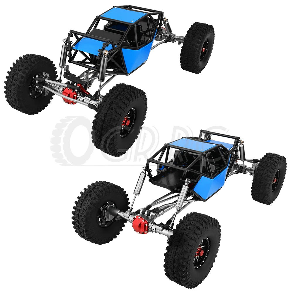 クライミングクローラーフレーム,金属シミュレーション,1:10 rc,scx10 ii 90046,ポータルアクスルのアップグレード,プラスチックケージ付きDIYキット部品