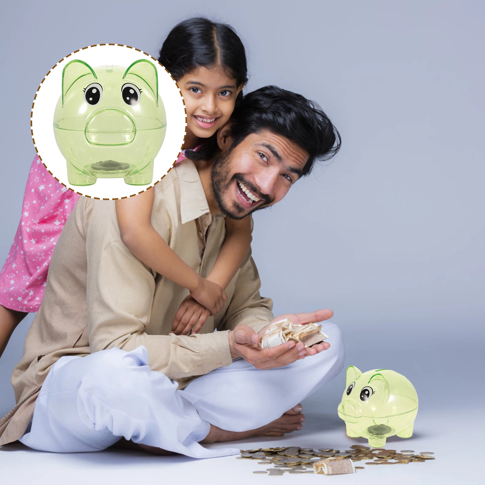 2 stuks helder acryl spaarpot grote capaciteit geldpot voor kinderen transparante spaarcontainer schattige kinderen cadeau decoratief