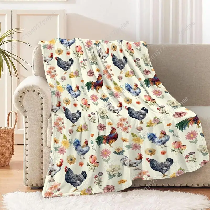

Watercolor Chicken Throw Blanket is Super Soft and Warm The Lightweight Flannel Blanket is for All-Season Use Custom blankets