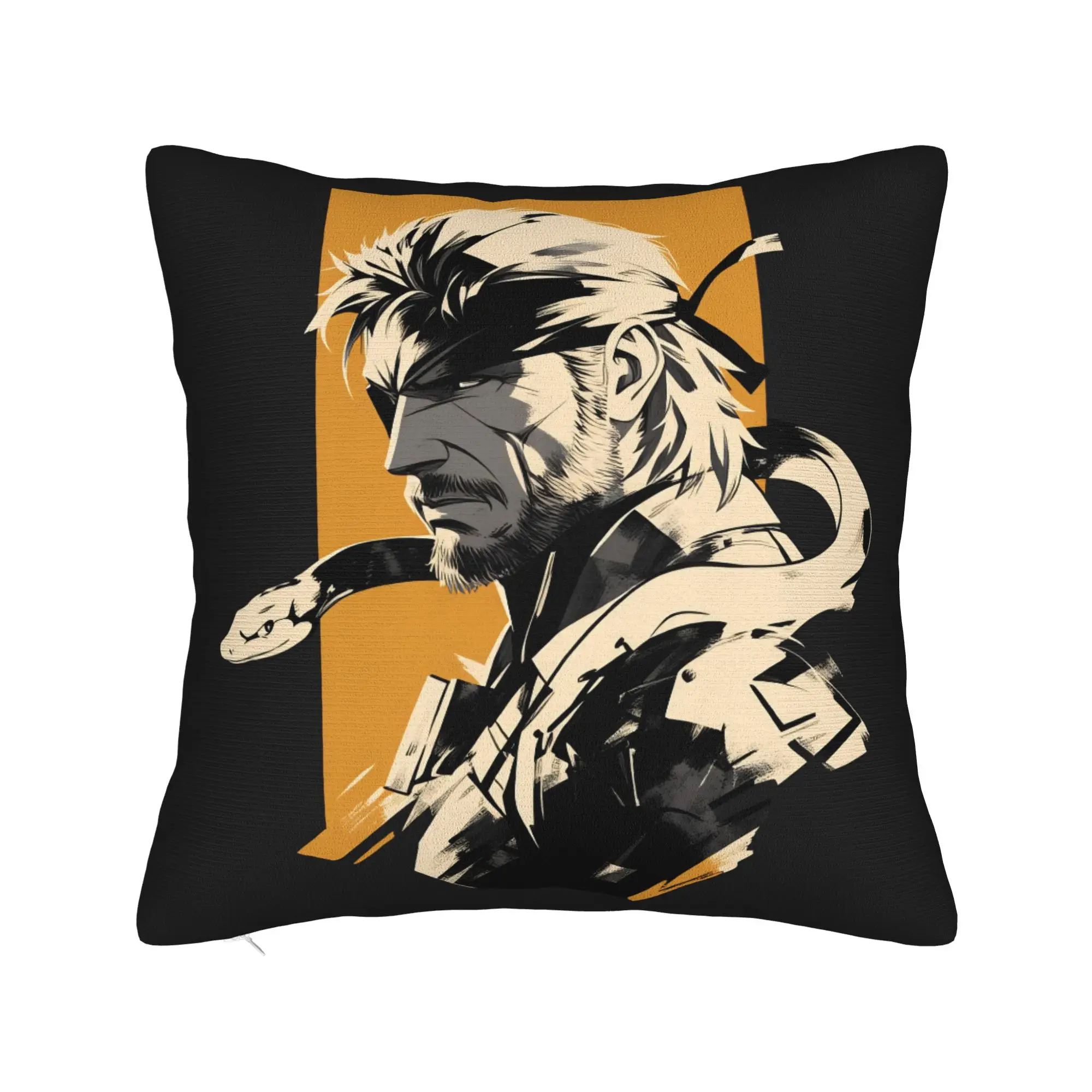 Pillow Case Fanart MGS Gaming Soft  Pillow Cover For Sofa Car Home Decor Kawaii Pillowcases