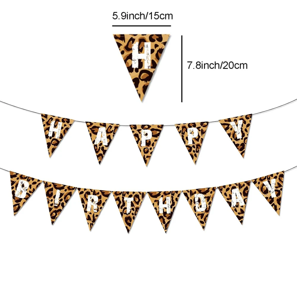 16th 18th 50th Leopard Birthday Party Balloons Banner Disposable Tablecloth Safari Kids 30th 40th 60th Birthday Party Supplies