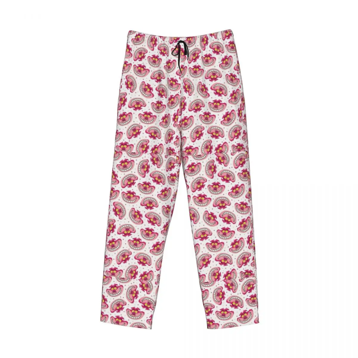 Pantalon de pyjama imprimé personnalisé avec poches pour hommes, bas de vêtements de nuit, motif chat du Cheshire et Grin, Alice We're All Mad Here, Wonderland