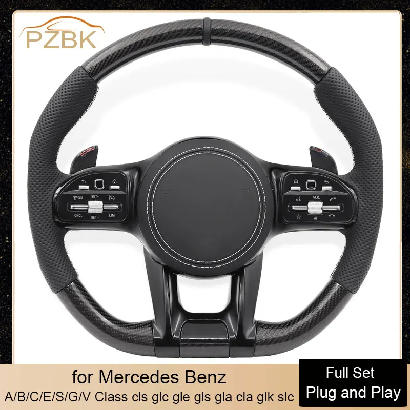 

Carbon Car Steering Wheel Complete Set for Mercedes Benz AMG GT W204 W205 W207 W211 W212 W213 W221 W222 GLS CLS C63 cls glc gle