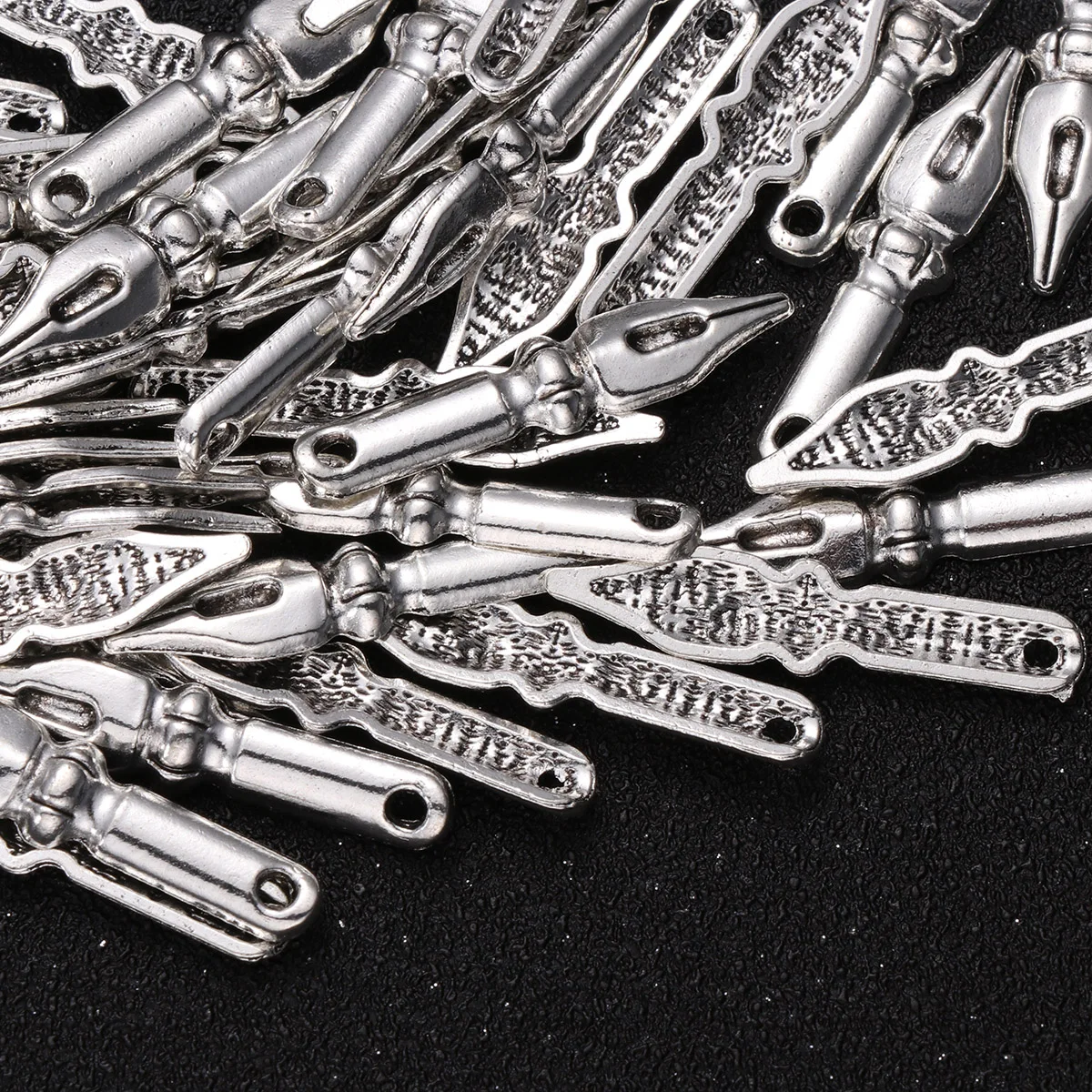 

50Pcs Silver Polished Alloy Graduation Season Pendants Pen Charm DIY Accessories for Jewelry Making Necklace Bracelet