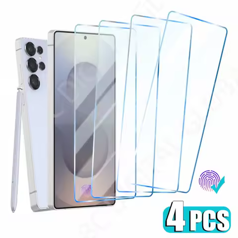 4PCS Fingerprint Unlock Tempered Glass for Samsung A15 A54 A34 A14 A53 5G A52 A51 S25 S24 Ultra S23 S22 Plus Screen Protector