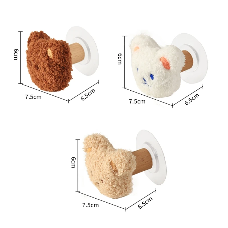 الكرتون هوك خشبي المنزل الدب الصغير أفخم لزجة هوك حامل للجدار مفتاح خطاف تعليق المعاطف لطيف أدوات المطبخ الحمام ديكور