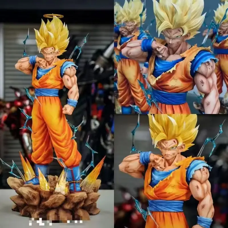 

Dragon Ball Z Super Saiyan 2 Goku Action Figure Battle Damaged Anime Statue Desktop Decor Collectible Model For Anime Fans