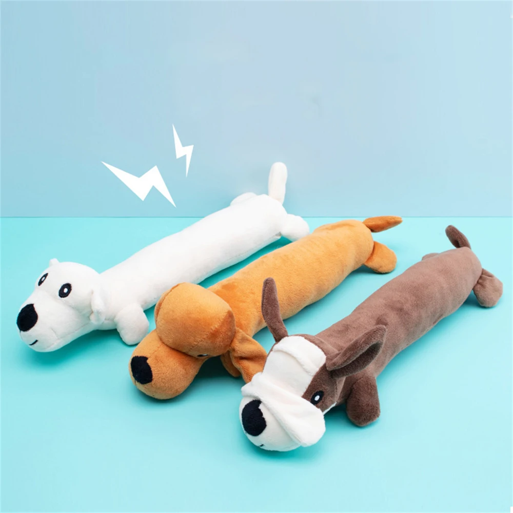 Super Long Dog Toy Pet Chew Squeaky Sound Dolls Cute Plush Stuffed Animals Toys Cat Puppy Interactive Training Molar Biting Toy