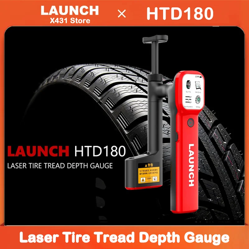 LAUNCH X-431 HTD180 Handheld Laser Tire Tread Depth Gauge High Accuracy Real-time Data Tire Health Scan Tool with Touch Screen