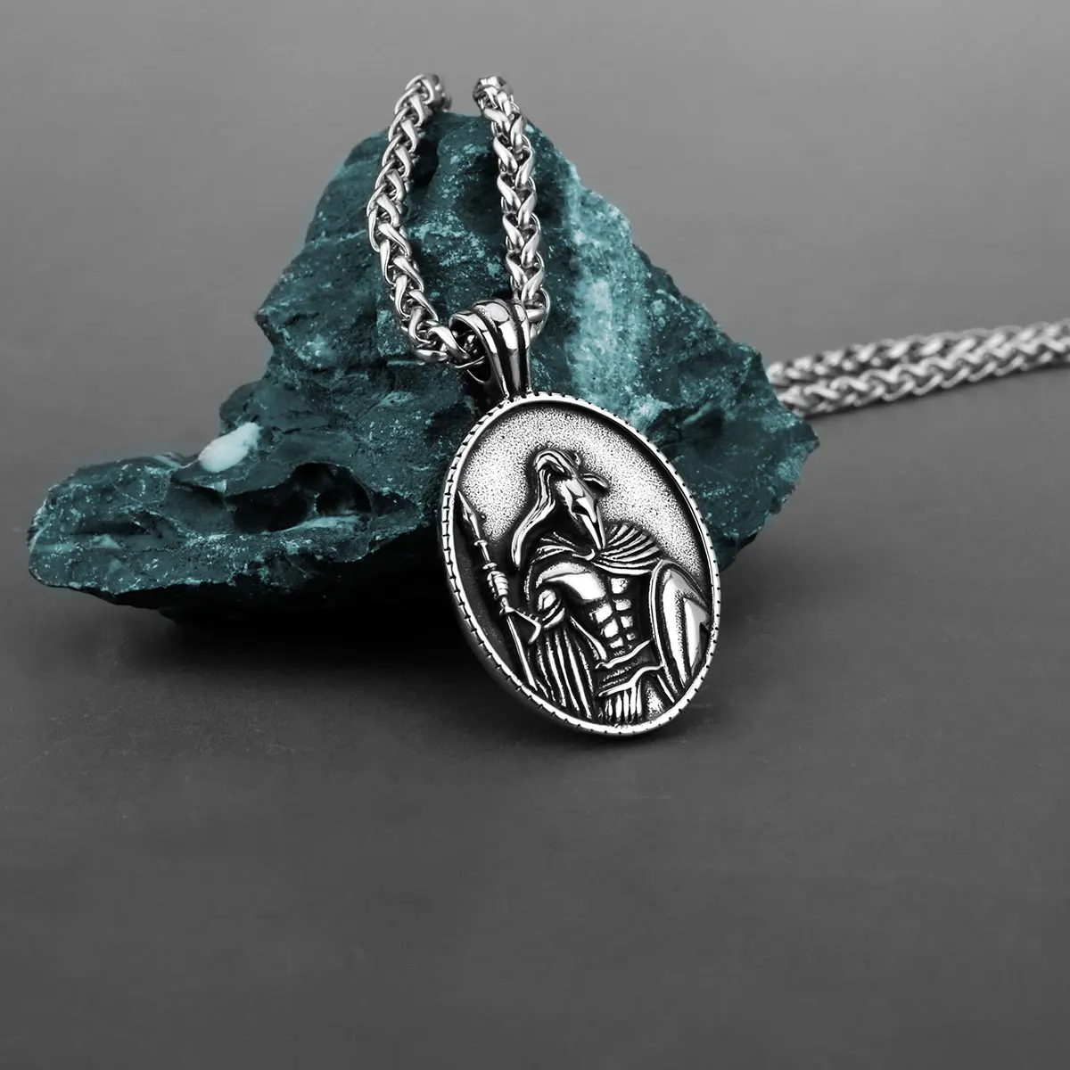 Stainless Steel Nordic Viking Wild Gladiator Pendant Necklace Men's Spartan Warrior Badge Tag Jewelry Wholesale