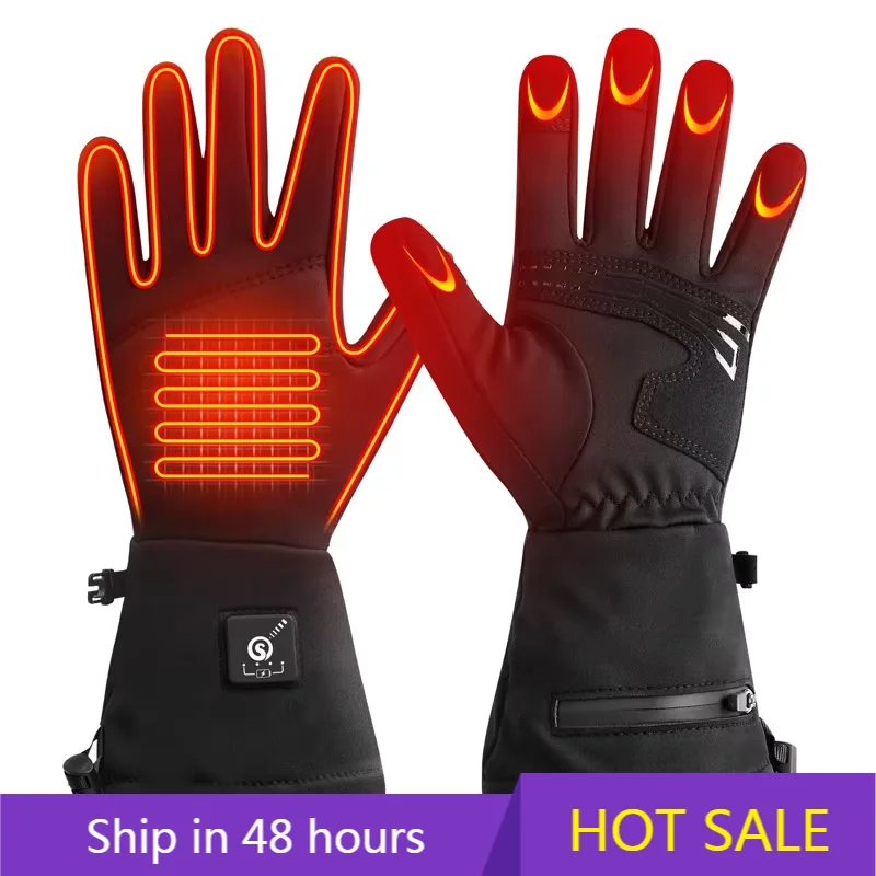 

POWER LEAP Thermal Hand Warmer Battery Heating Glove Man Rechargeable Winter Mittens Electric Warm Heated Ski Gloves Gants Chauf