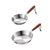 Stainless Steel Frying Pan Kitchen Cookware Ergonomic Handle Cooking Pan Egg Frying Pan Nonstick for All Stovetops Travel Rvs