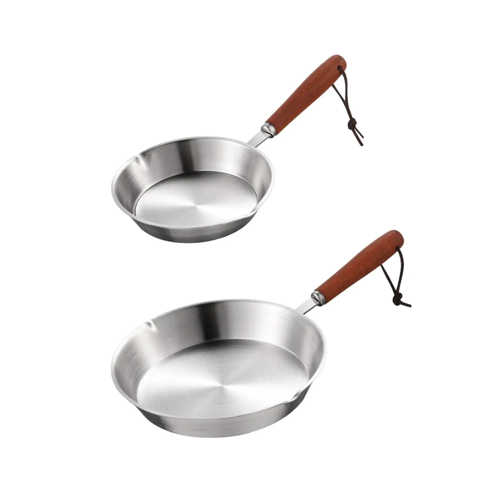 Stainless Steel Frying Pan Kitchen Cookware Ergonomic Handle Cooking Pan Egg Frying Pan Nonstick for All Stovetops Travel Rvs