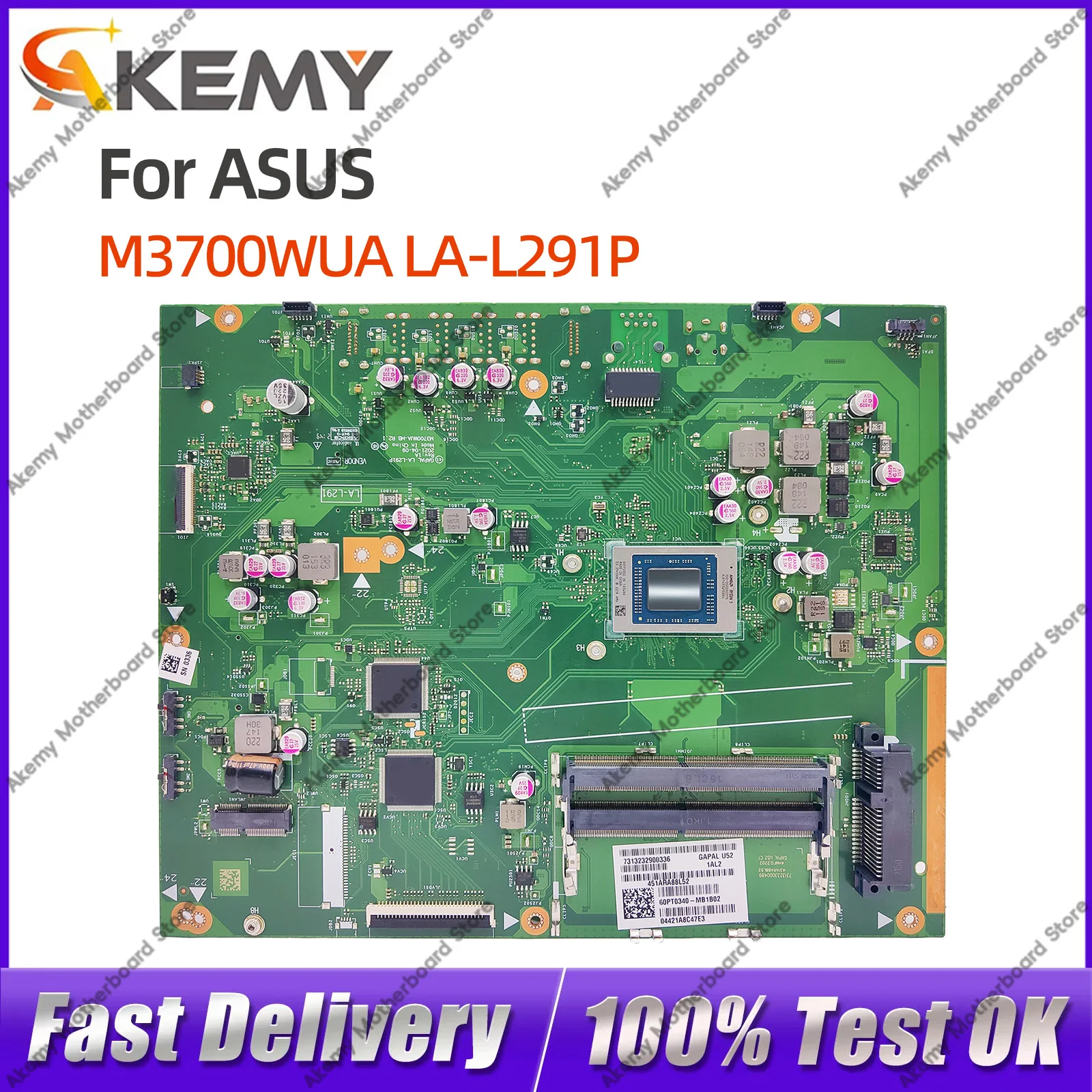 

For ASUS All-in-One M3700WUA Notebook Motherboard LA-L291P M3700W R3 R5 R7 CPU 100% Tested OK