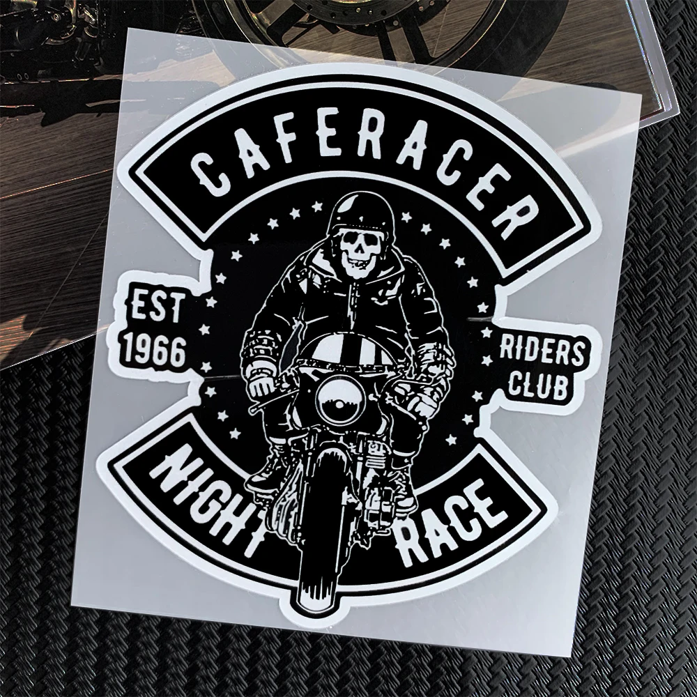 Retro Cafe Racer Reflective Motorcycle Stickers Moto Body Windshield Fuel Tank Helmet Vinyl Decal Accessories For Harley Triumph