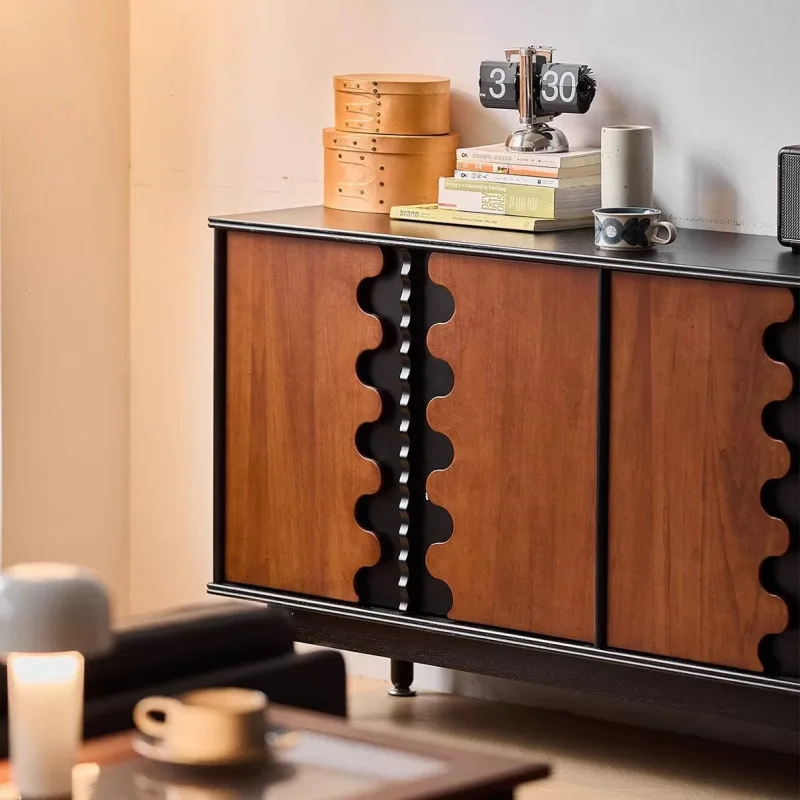 خزانة خشبية صلبة من العصور الوسطى، خزانة جانبية لتناول الطعام فرنسية قديمة، خزانة تخزين، عرض تخزين غرفة المعيشة، جدار تخزين