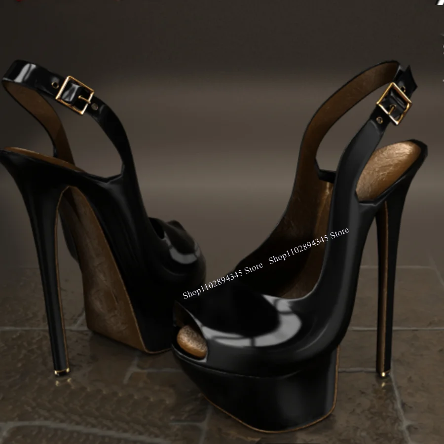 Sandales découpées à boucle en cuir noir, bout ouvert, talon haut fin, mode, Sexy, Cool, été, grande taille 2025, chaussures pour femmes Zapatillas Mujer