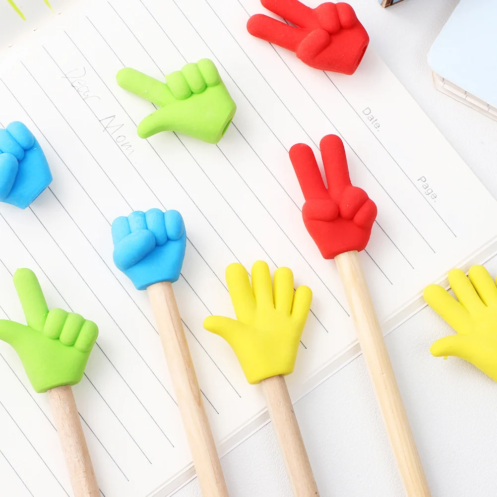 

36Pcs Finger Shaped Pencil Erasers Creative Eraser Caps for Kids Students School Supplies Pencil Cap Erasers