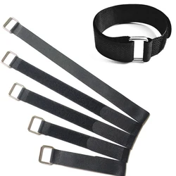 50Pcs/Lot Metal Iron Buckle Reusable Ties Hook and loop Strap Cable Ties Tape Nylon Hook Strap Wrap Zip Bundle Cable Organize