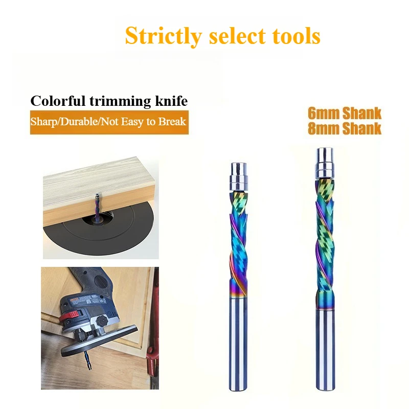 Colorful Integral Alloy Trimming Milling Bit Composite Blade Hard Alloy Cutter Head Wood Carving…