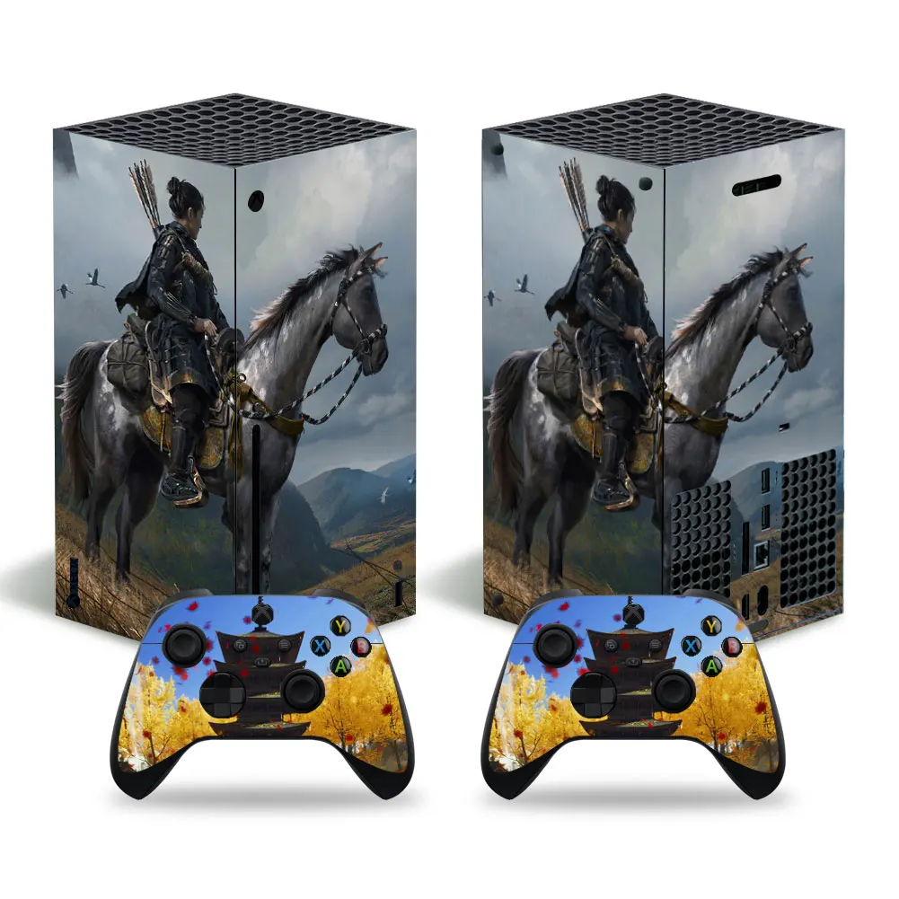 Ghost Style skórka naklejka naklejka na konsolę Xbox Series X i 2 kontrolery seria Xbox X skórka naklejka Viny