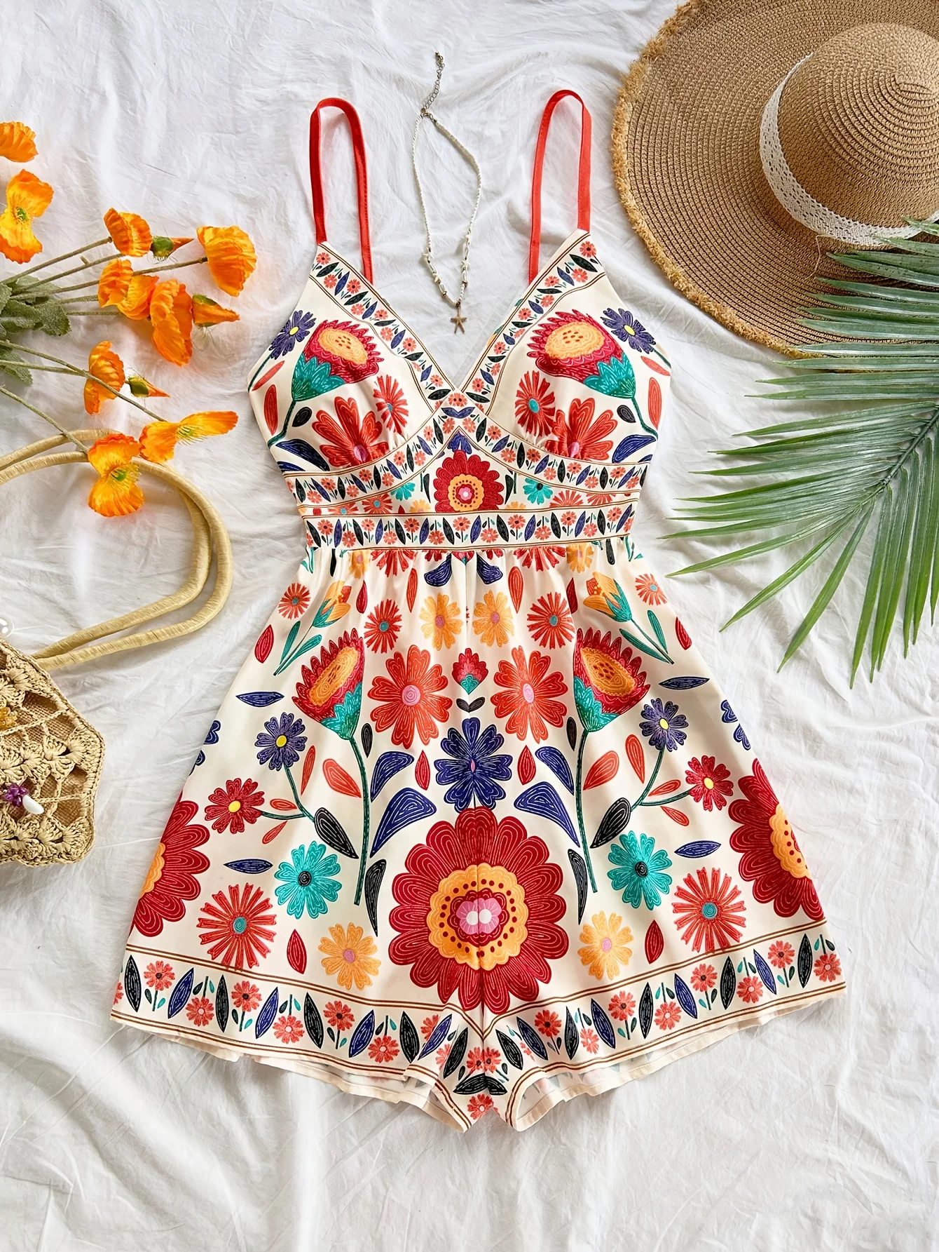 

Женский летний комбинезон в богемном стиле, с принтом, повседневный, для вечеринок и праздников (Новый год)