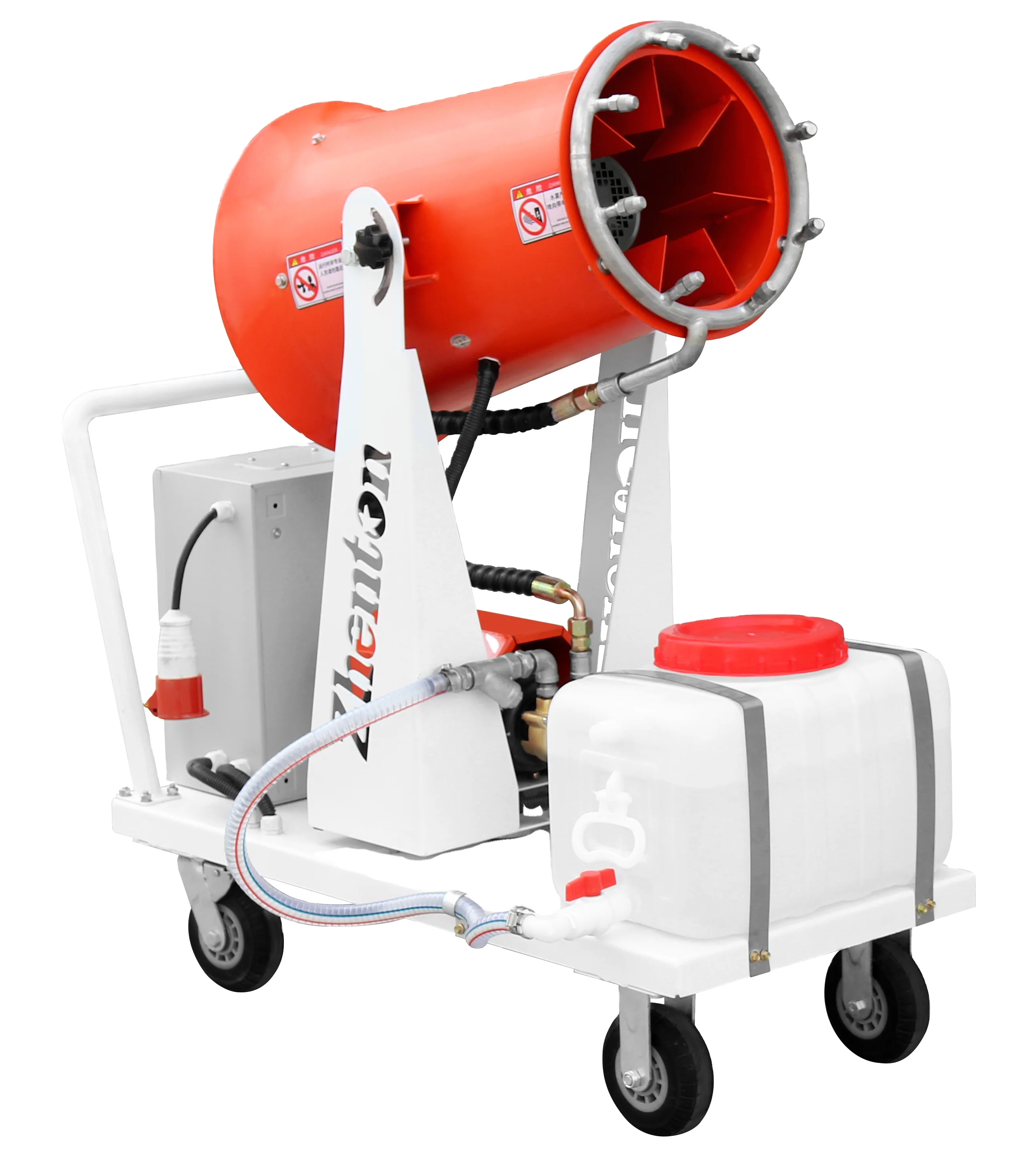 آلة مدفع الضباب المتنقلة للتحكم عن بعد الصناعية، توصيل سريع، رشاشات فولاذية لتبريد ضباب الماء #6