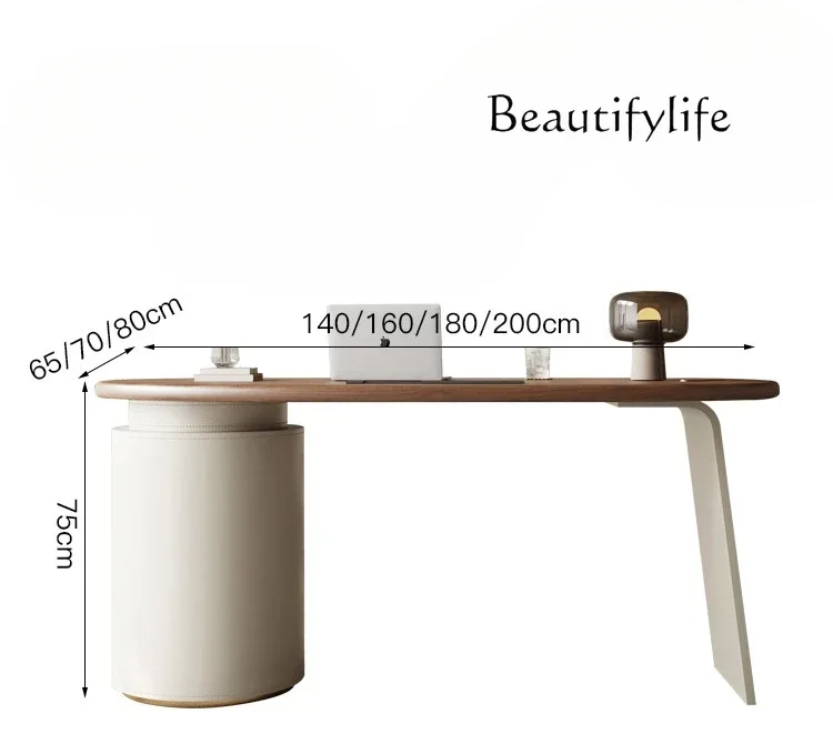 

Рабочий стол из седельной кожи в стиле ретро, итальянский письменный стол, компьютерный стол премиум-класса Sense Boss