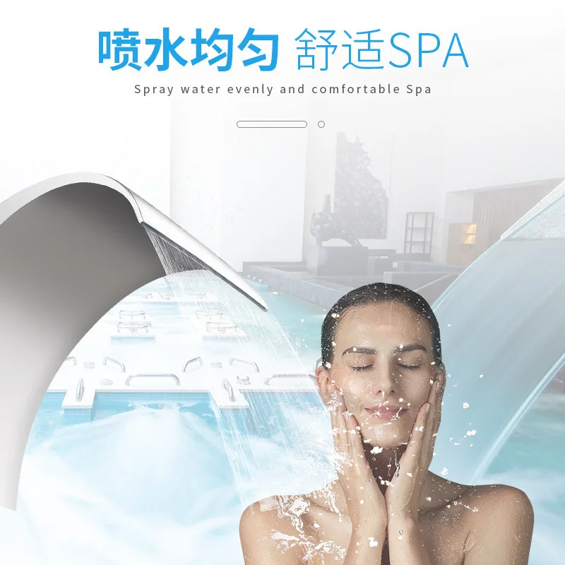 Impact Bath Stainless Steel Water Curtain Waterfall Fountain Water Outlet Swimming Pool Water Spray Hydro Massage