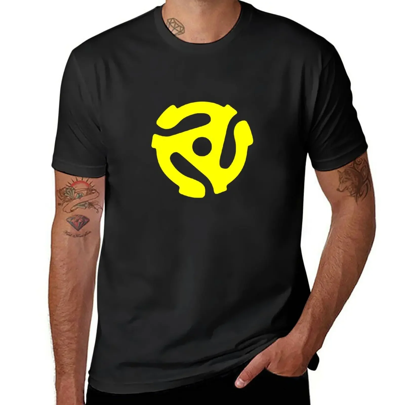 Spindle Yellow T-Shirt blacks customs sports fans t shirts for men cotton