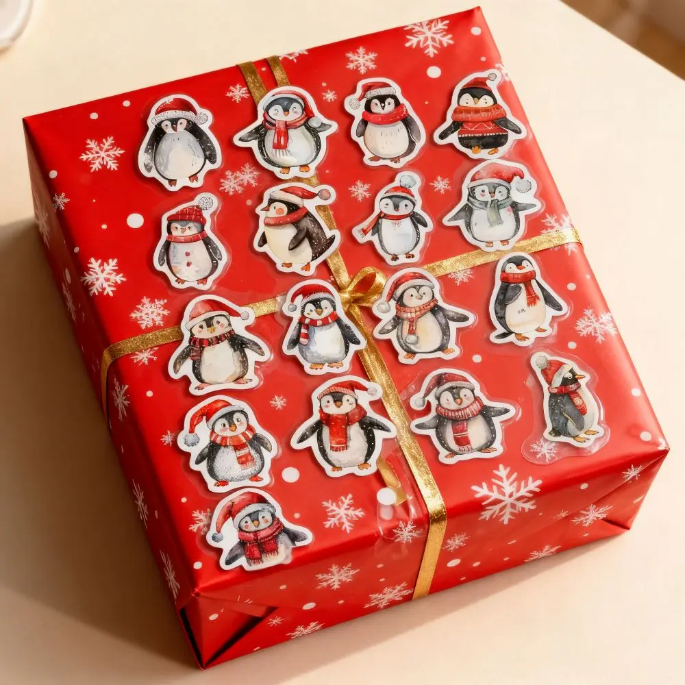 Nowe 100 szt. naklejek z bałwanami, kreskówkowe, o nieregularnym kształcie, świąteczne naklejki samoprzylepne, wodoodporne, etykiety na prezenty, święta bożonarodzeniowe.