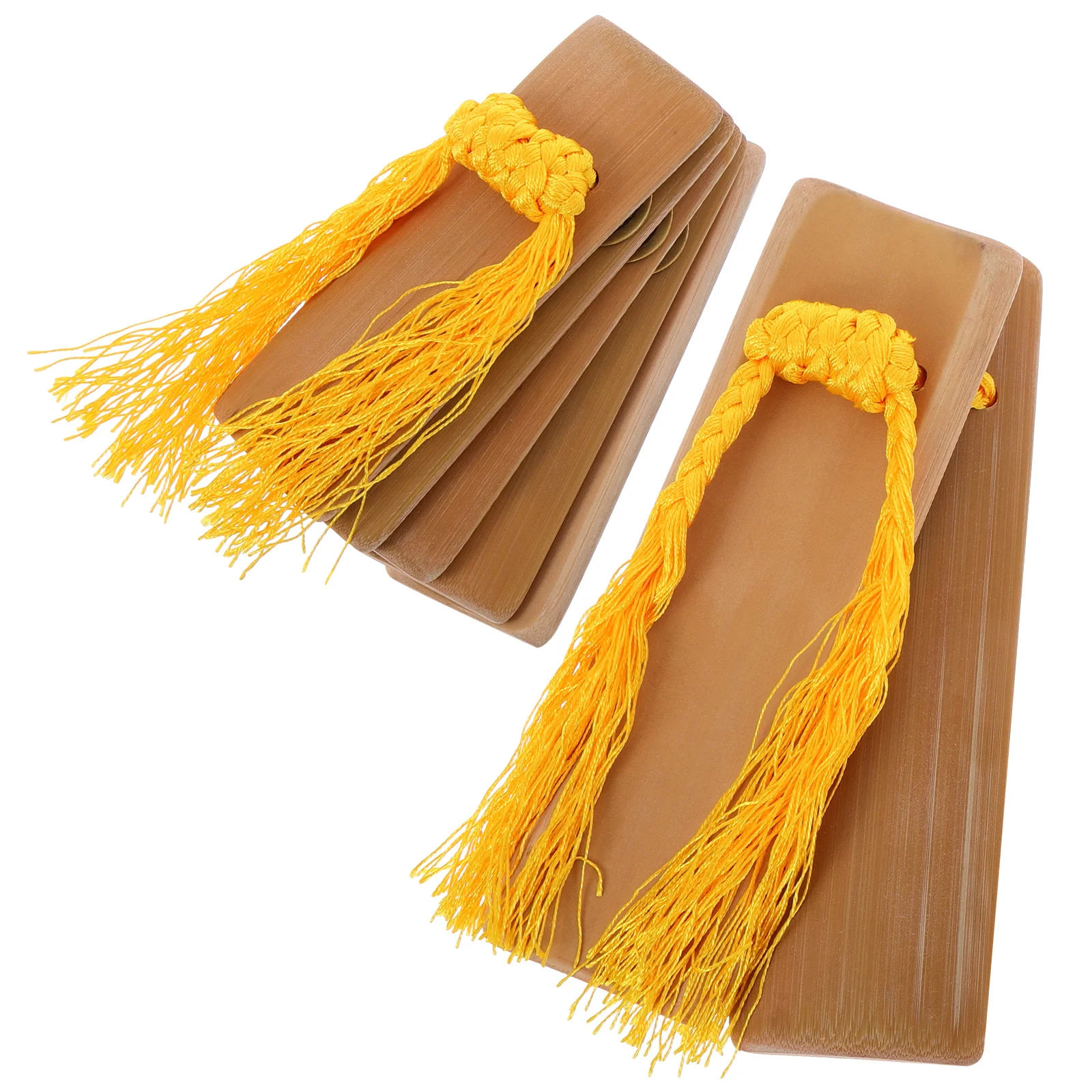 

2 Pcs Allegro Bamboo Board Cultural Music Tools Nationality Hand Castanets Chinese Kuaiban Folk Instruments Cotton Rope Child