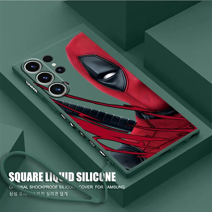 Marvel Iron Man Deadpool Phone Case for Samsung Galaxy S23 S24 Ultra S20 FE S21 S22 Ultra S10 Plus Note 10 20 Ultra Soft TPU